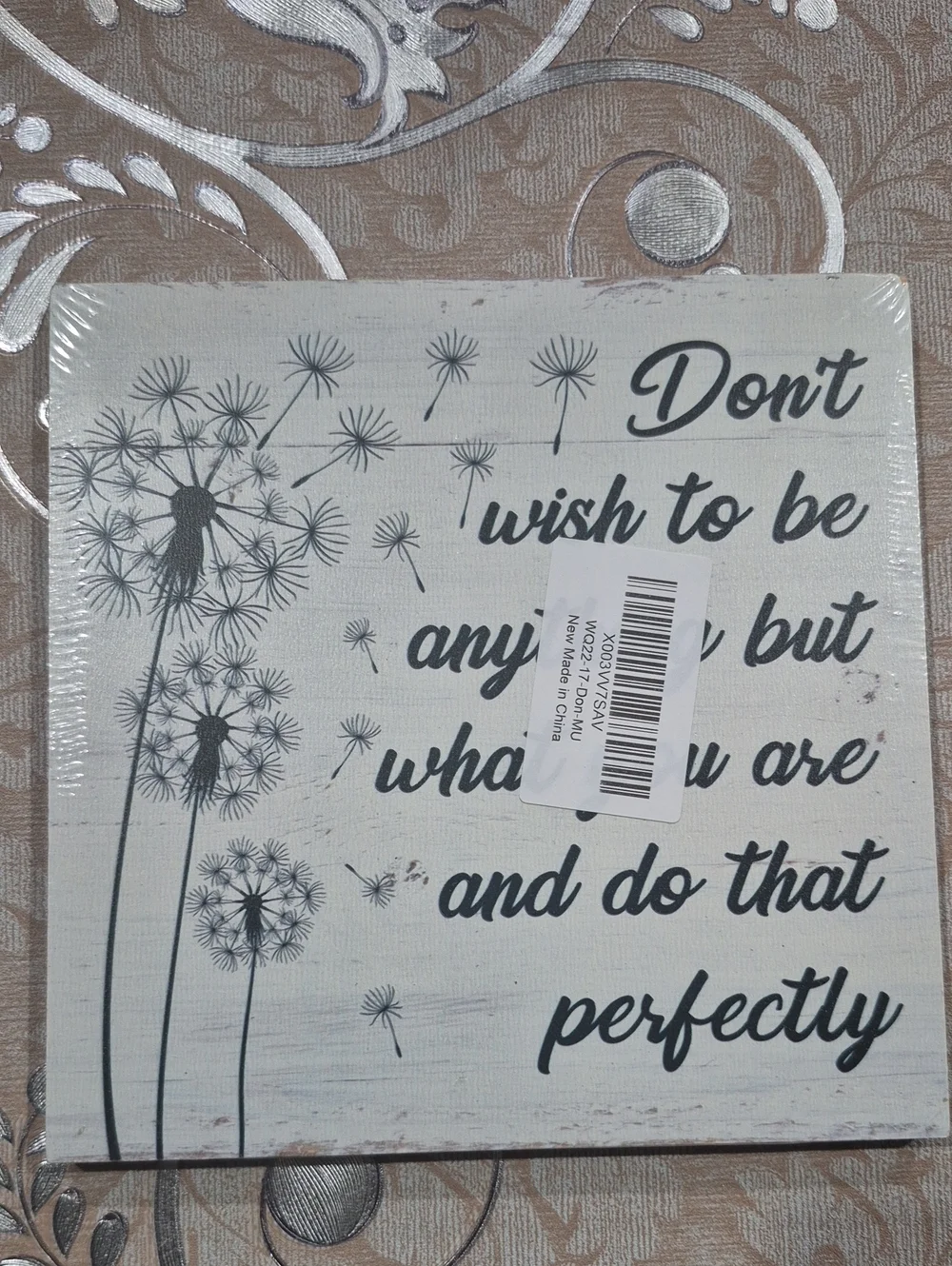 Inspirational Dandelion Wall Sign - Neutral